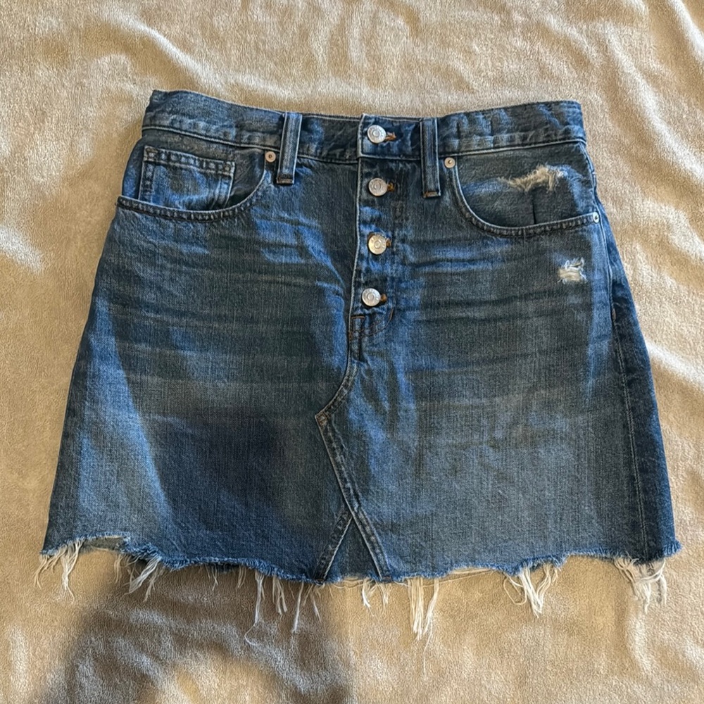 Denim Button-Up Skirt